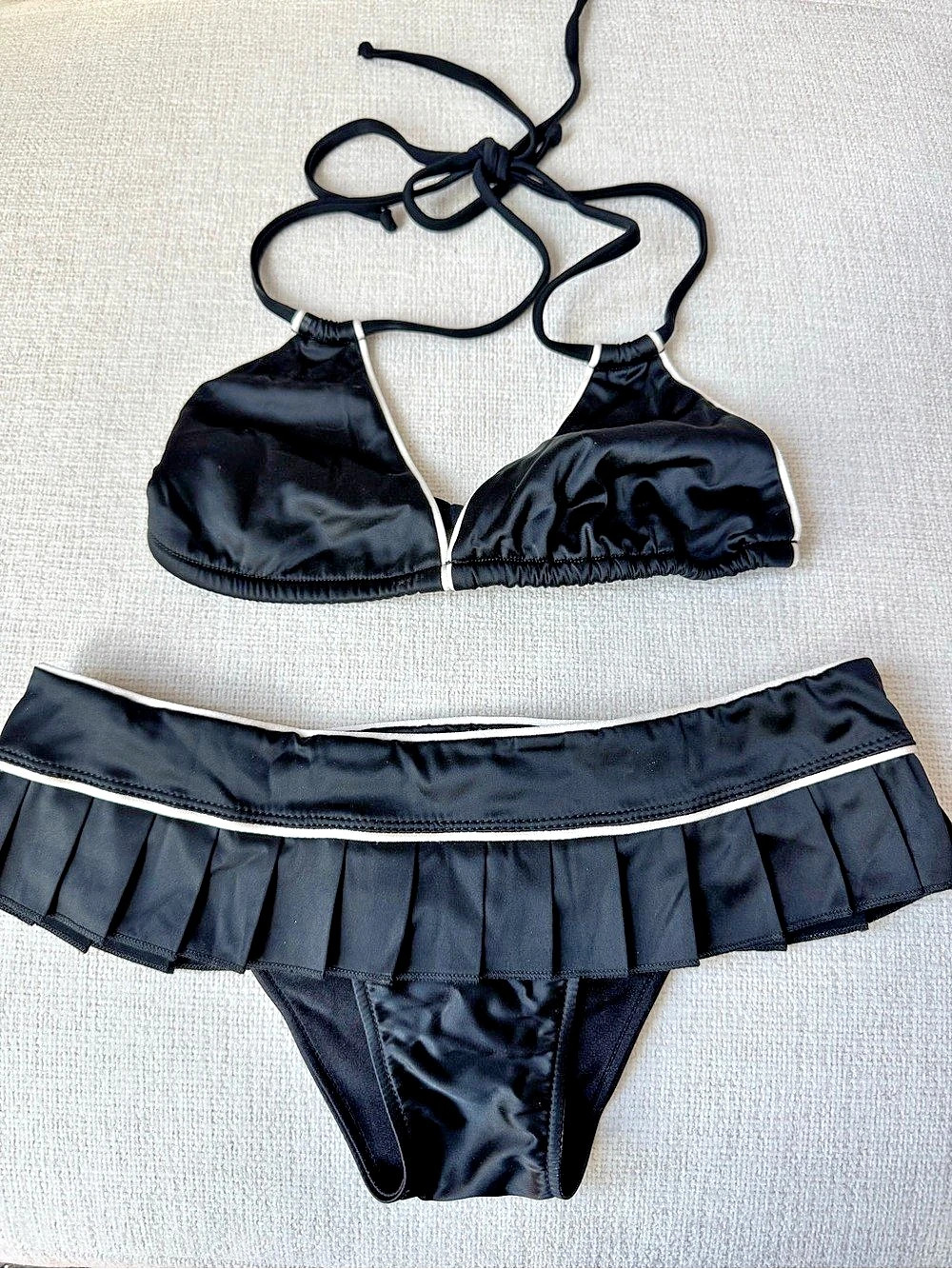 Beach Bunny Black Skirted Bikini Set Size Medium